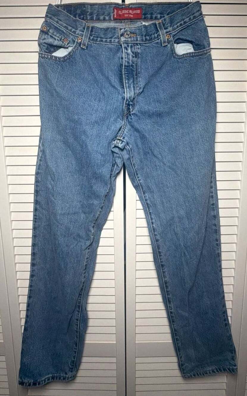 Levi's 550 Relaxed Tapered Jeans Size 14 Mis L Blue Denim